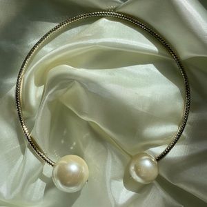 Gold Pearl Statement Necklace